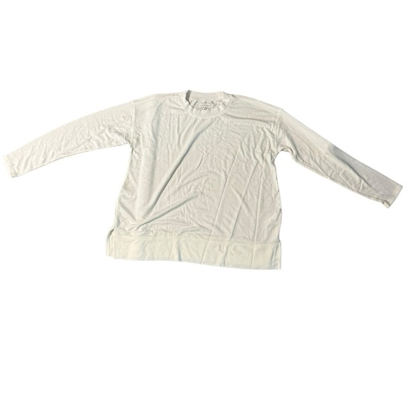 LUCKY BRAND ULTRA SOFT CLOUD JERSEY SWEATER SIZE MEDIUM IVORY WHITE STRETCH - Picture 4 of 11